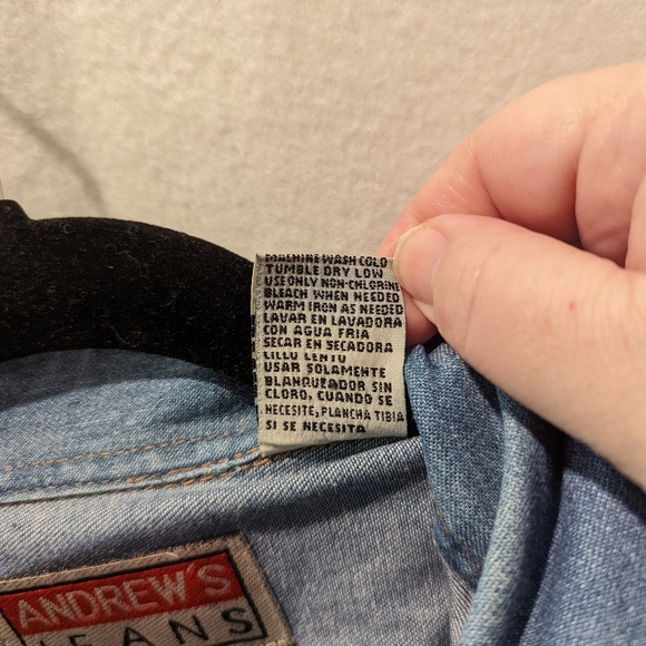 Andrew's Jeans brand denim long sleeves button down top. - Picture 9 of 9